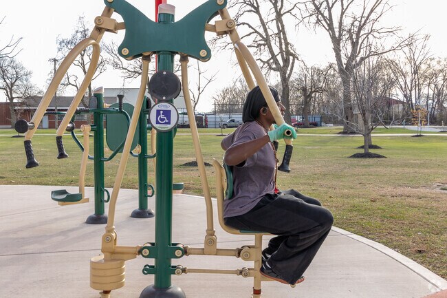 Riley Park has an outdoor gym where you can lift your own weight in Calumet.