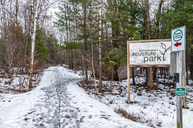 Go on a hike and enjoy some art in this outdoor art gallery in Stevens Point.