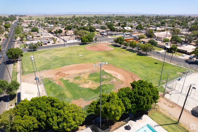 Holtville's Recreation Park's baseball diamond hosts games.