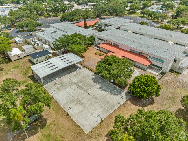 Gulfport Montessori Elementary School basketball court for kids to enjoy during recess.