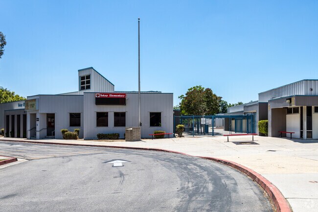The signage at the entrance of Tokay Elementary School proudly displays its name.