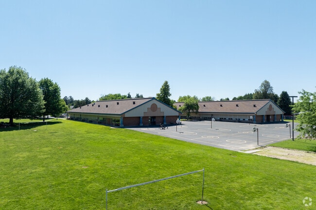 Students enjoy the open courts and acres of green space at Hillcrest Elementary for recess.