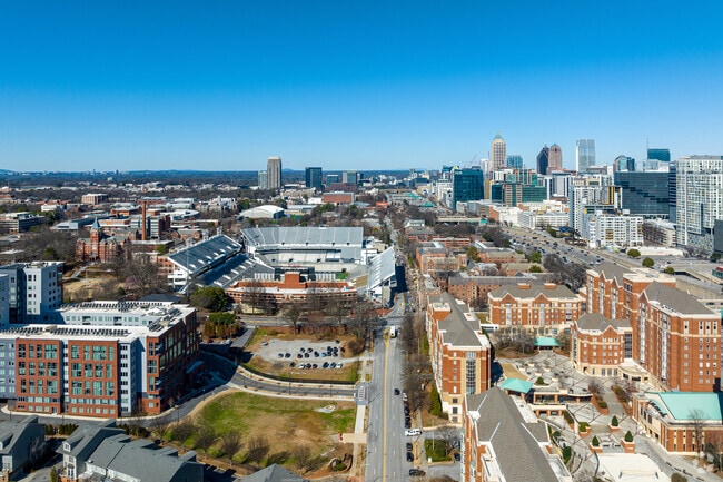 Midtown contains portions of the Georgia Tech campus, which lies mainly just across the highway.