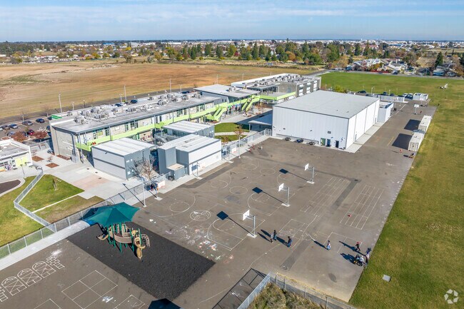 Futures High School offers a sprawling campus when viewed from above.