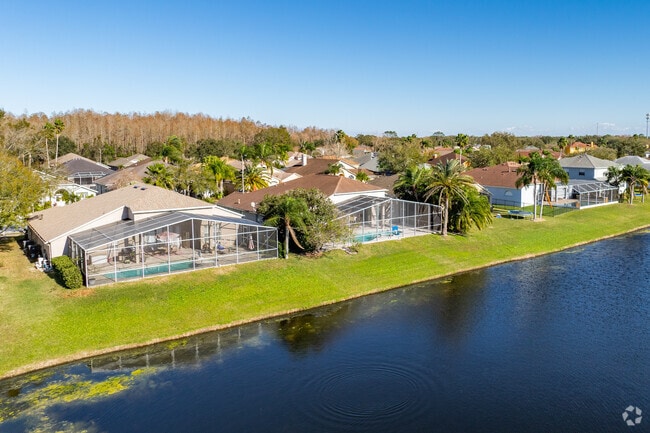 Many homes in Cross Creek have fun swimming pools in the backyard.