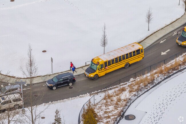 Students leave Holbrook Junior/Senior High School at the end of the day.