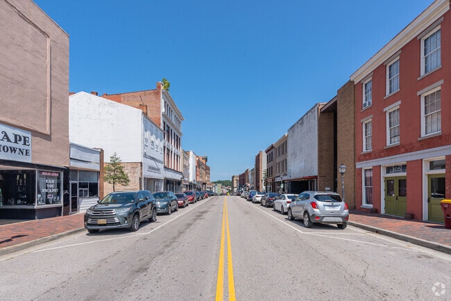 Old Towne Petersburg's bustling Sycamore St is home to many businesses and restaurants.