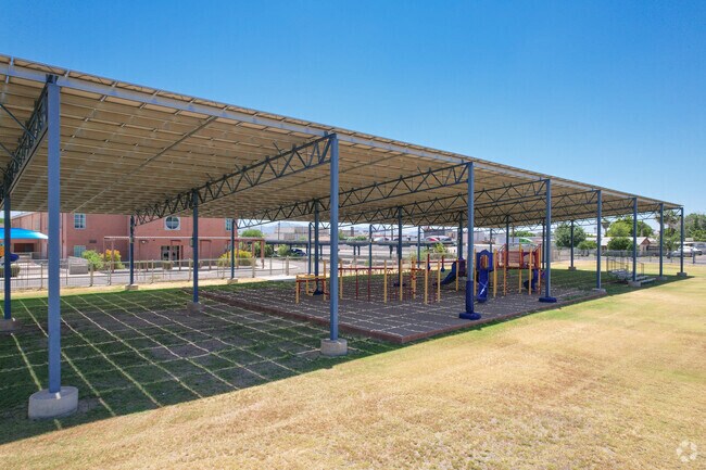 There is a solar panel covered playground at Magnet Traditional School in central Phoenix.