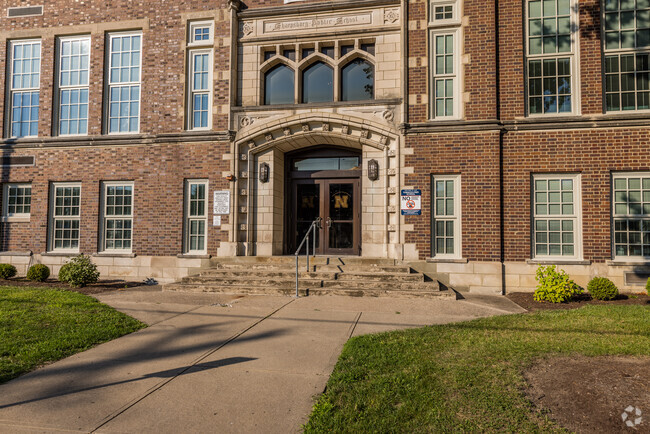 Entrance to Sharpsburg Elementary School, located in the Norwood neighborhood.