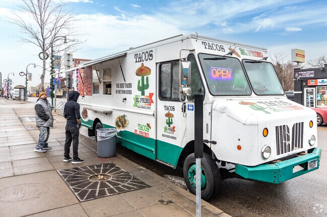 You can easily find local food trucks throughout the Phillips neighborhood.