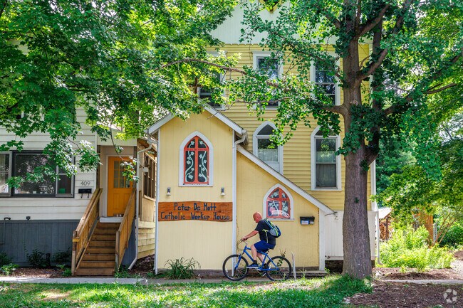 Some homes in South Side Ithaca were once Catholic worker's cottages, and a few still are.