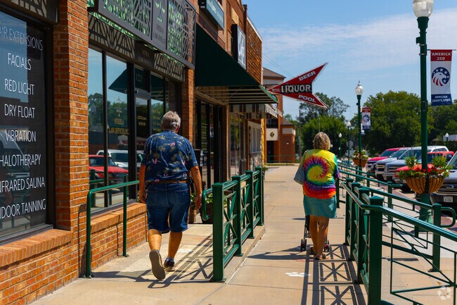Downtown shopping in Aurora includes boutiques, coffee shops and specialty stores.