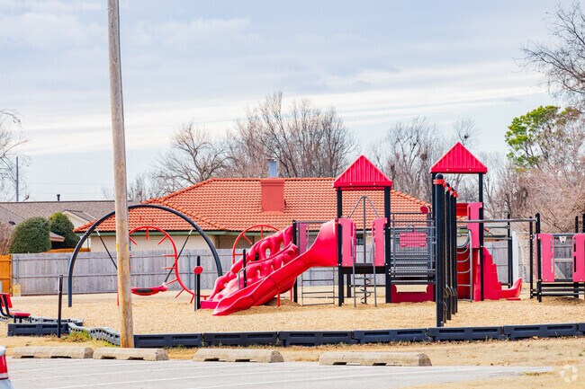 Kingsgate Elementary School offers playground for children.
