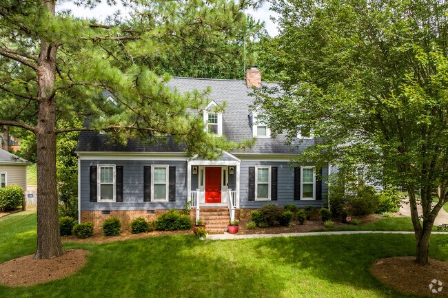 A cozy colonial revival style home in the Touchstone Village neighborhood of Charlotte.
