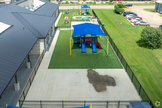 Kiddie Academy of Bryan students embrace outdoor fun and games during recess.