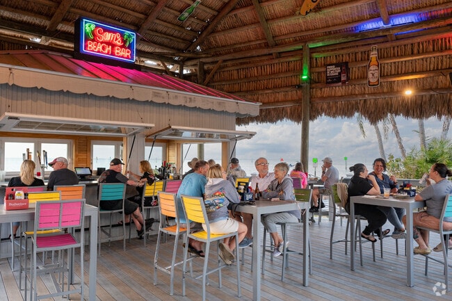 There's always beachy, colorful vibes at Sam's Beach Bar.