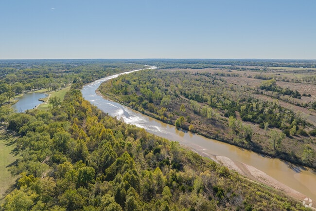 The Canadian River flows through the middle of Adkins Crossing.