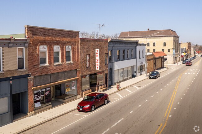 Enjoy a burger and fries at the Pointers Saloon in downtown Marengo.