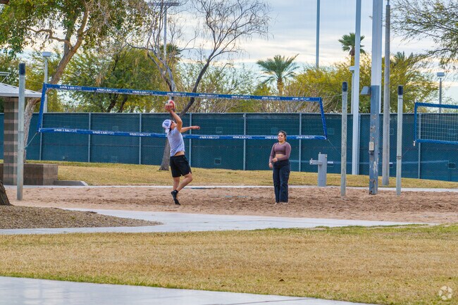 Palm Valley Park offers sand volleyball courts.