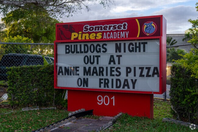 The Somerset Academy Pines sign.