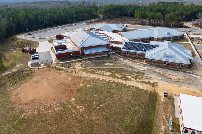 An aerial view of Old Hundred Elementary School.