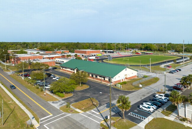 An elevated view of Terry Parker High School's campus in Jacksonville, FL.