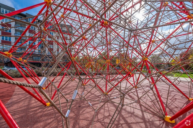 Kids won't want to leave the webbing at Sunset Neighborhood Park.