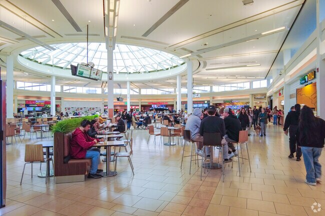 The food court inside the Burlington Mall is a popular place for shoppers and residents alike.