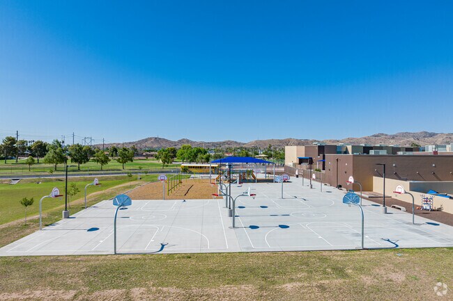 Basketball courts, Nevitt Elementary School.