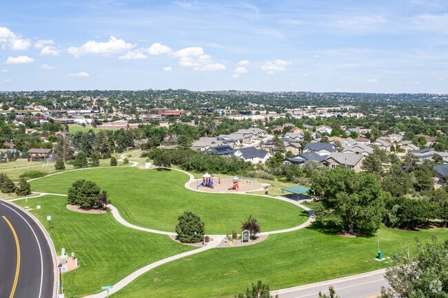 Roomy parks and nearby homes in Garden Ranch, Colorado.