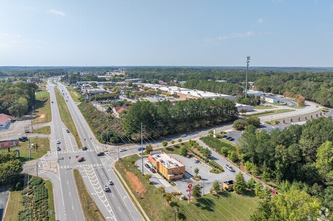 Multiple shopping options line the streets running through Oak Bend.