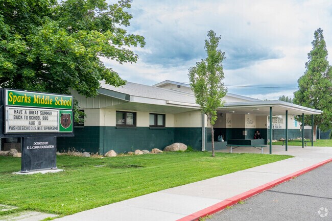 The front entrance to Sparks Middle School in Sparks.