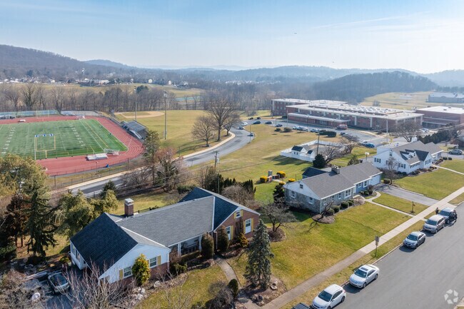 In Reiffton, Exeter Township Senior and Junior High School are walkable from residential areas.