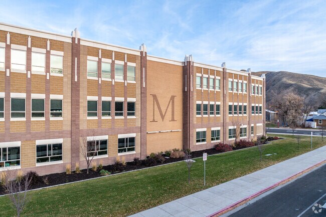 Morgan High School features a dedicated student drop-off area.