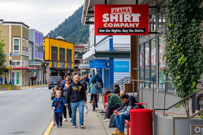 Shop for a fun souvenir at the popular Alaska Shirt Company, located near Douglas.