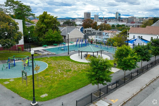 The Shrewsbury Street neighborhood offers a park within its residential district.
