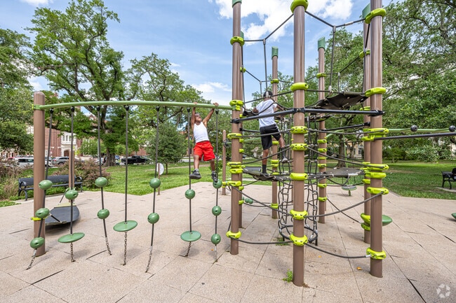 Audubon Park has two large playgrounds for young families to enjoy.