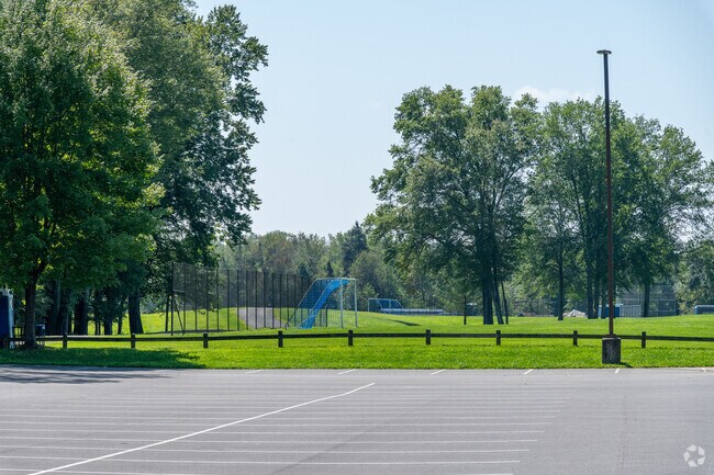 Pine Bush Elementary School has additional play areas and fields in the back.