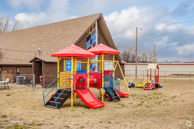 The playground at Joplin Christian Academy awaits children at recess.