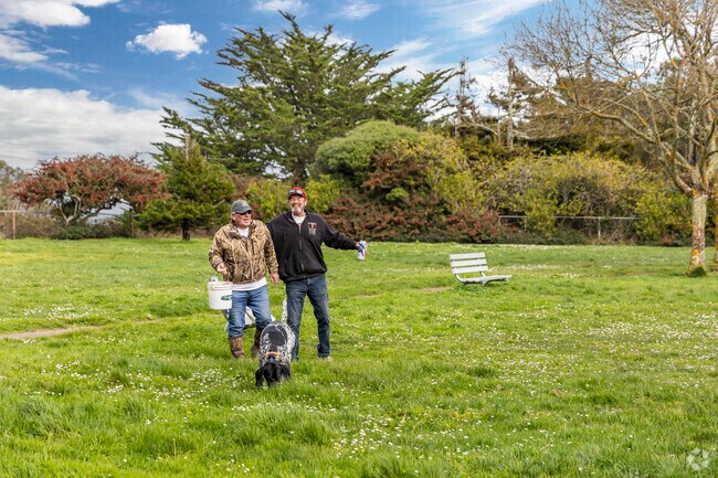 Pacific Heights Park has a large open green space that is perfect for sports and play.