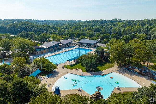 Residents cool off on a hot day at the Leawood Aquatic Center in Leawood, Kansas.