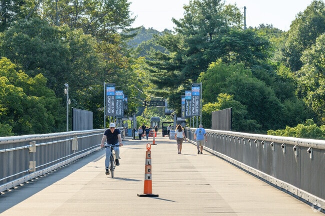 Walk, jog or bike across the 1.28 mile pedestrian bridge at Walkway Over The Hudson.