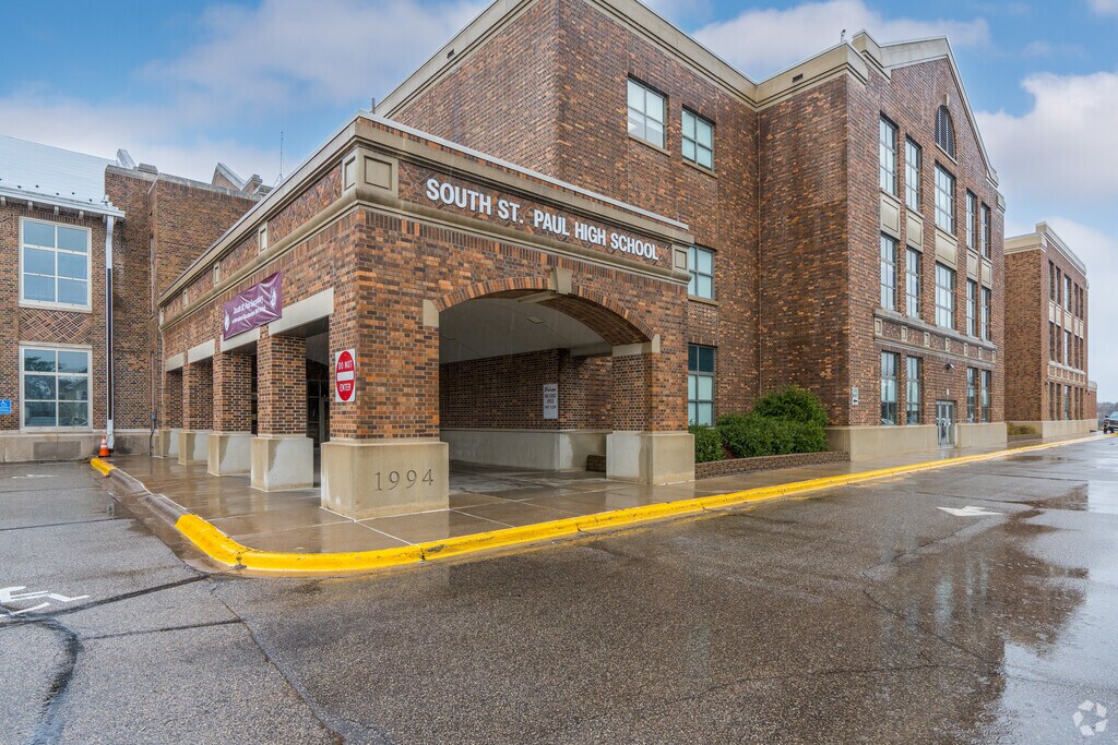 South Saint Paul High School is located on a bluff overlooking the Mississippi River.