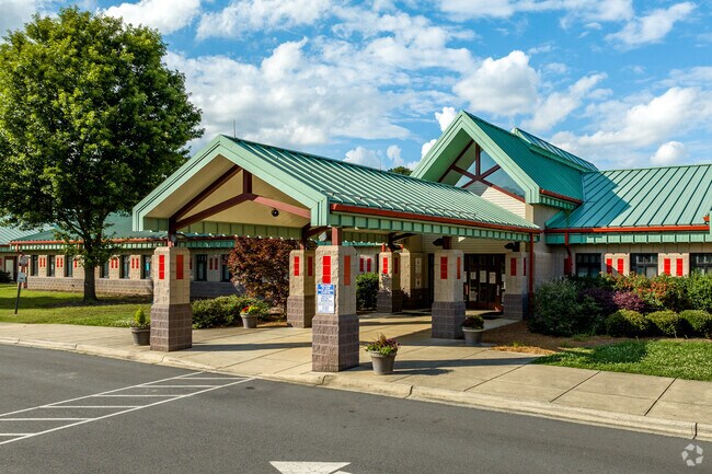 Sedgefield Elementary School entrance in Charlotte starts Myers Park youth educational careers.