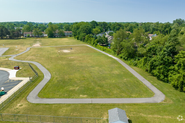 Loon Lake Elementary School walking path and sports field in Wixom.