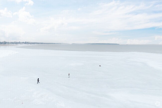 In the winter a great portion of Lake Champlain in Plattsburgh freezes and ice fishing becomes a popular and relaxing past time to enjoy.