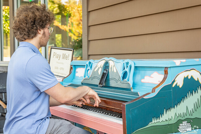 You can often catch someone playing the piano in downtown Bainbridge near Yeomalt Point.