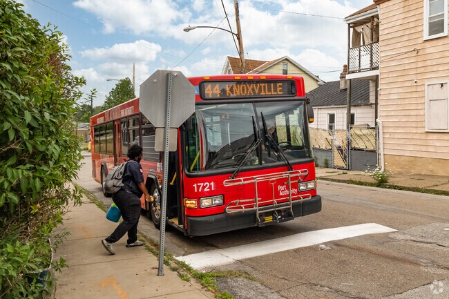 PRT bus stops are all through Beltzhoover.