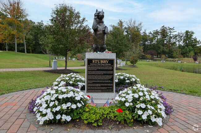 Sergeant Stubby Statue earned 3 service stripes for 18 months of active duty with his soldier in Westfield.
