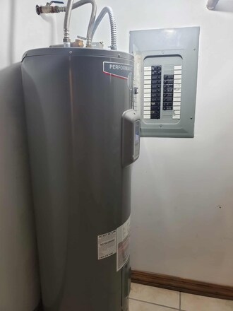 water heater and electric panel